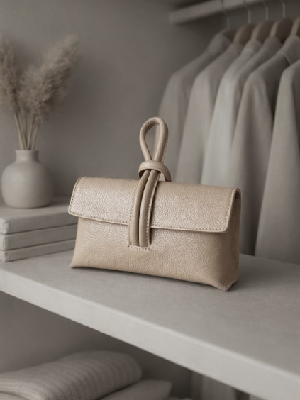 Béžová koženková mini kabelka OMARITH