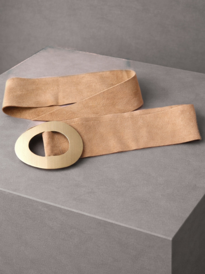 Krémový elegantný semišový opasok XELMINA