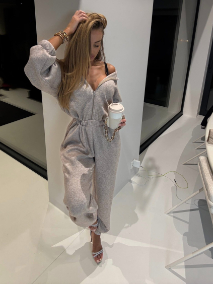 Hnedobéžový dlhý overal SETERIO