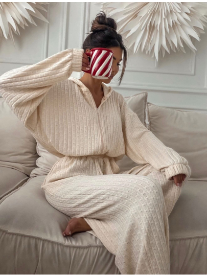 Krémový luxusní dlouhý overal VELIANO (Veľkosť ONESIZE)