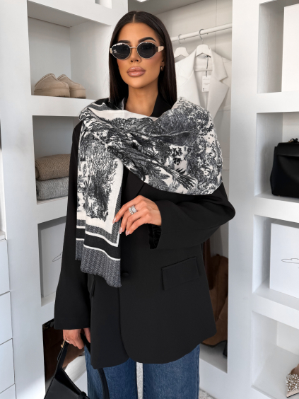 Černá elegantní dlouhá šála WENOLAI (Veľkosť ONESIZE)