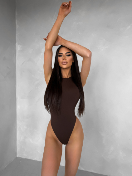 Hnědé basic elastické body LORIMY (Veľkosť L)