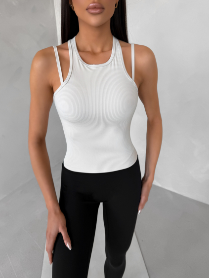 Krémové športové jóga tielko DIERAS