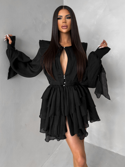 Čierne elegantné koktailové šaty DIVINE