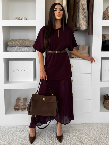 Vínové stylové maxi dlouhé šaty LEGACY (Veľkosť ONESIZE)