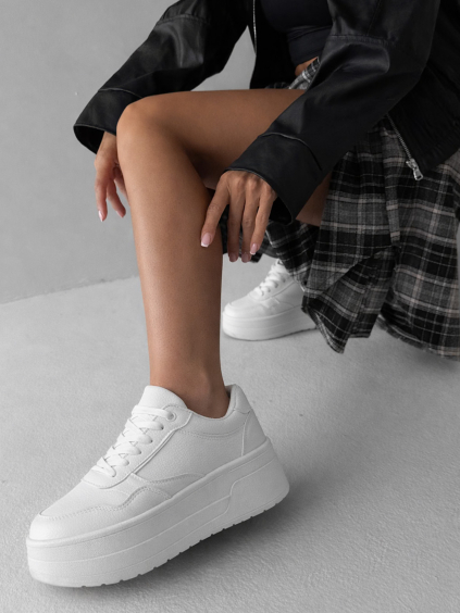 Biele tenisky RENZO na vysokej platforme
