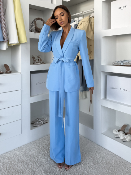 Modré elegantné široké nohavice OMNIRA