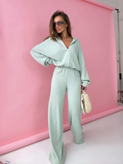 Tyrkysová luxusní široká tepláková souprava MATHUA (Veľkosť ONESIZE)