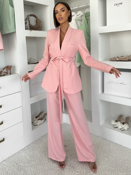 Růžové elegantní široké kalhoty OMNIRA (Veľkosť ONESIZE)