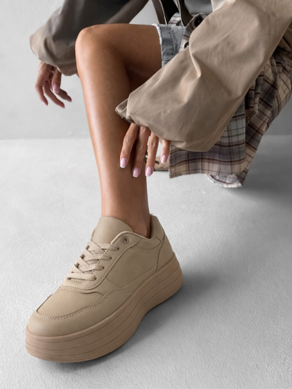 Světle hnědé tenisky RENZO na platformě (Veľkosť 36)