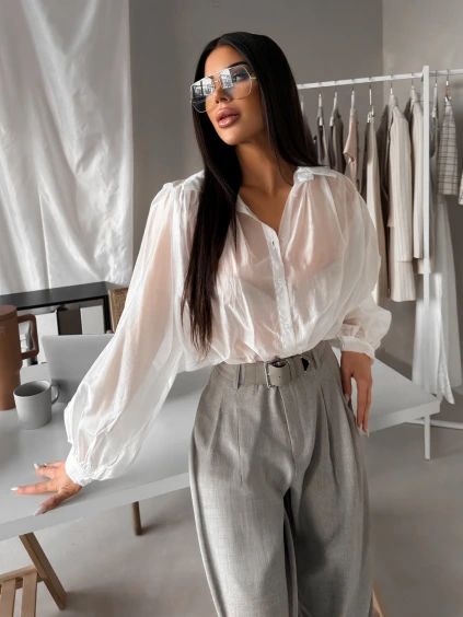 Bílá elegantní košile MIRETH (Veľkosť ONESIZE)