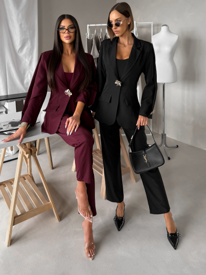 Čierny spoločenský nohavicový kostým ZORVATO (Veľkosť ONESIZE)