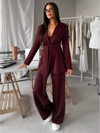 Vínový spoločenský nohavicový kostým OTARIO (Veľkosť ONESIZE)