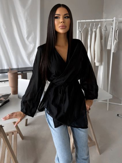 Černá elegantní halenka BENDIX (Veľkosť ONESIZE)