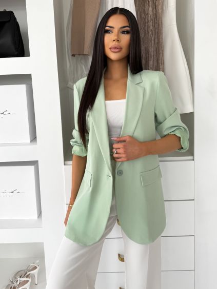 Světle zelené elegantní basic sako SIRONA (Veľkosť ONESIZE)
