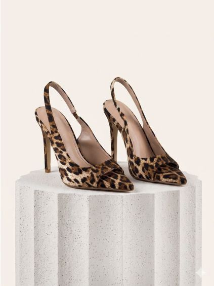 Leopardí lodičky na podpatku MARISSE (Veľkosť 36)
