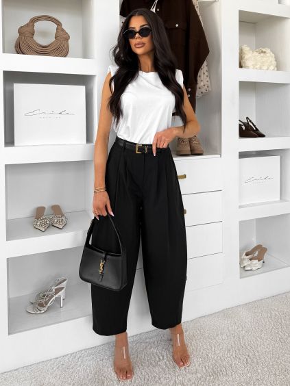 Černé balónové široké stylové kalhoty PANTYS (Veľkosť ONESIZE)