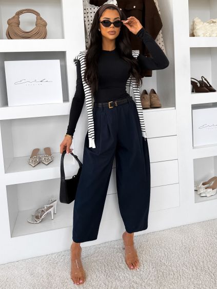 Tmavomodré balónové široké štýlové nohavice PANTYS (Veľkosť ONESIZE)