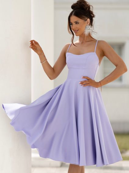 Fialové elegantné áčkové spoločenské šaty VALENYA (Veľkosť L)