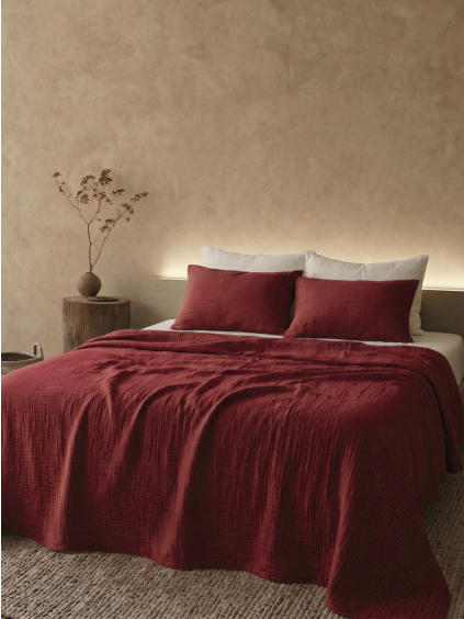 144264 bordo muselinove povleceni musari 220x200 70x90cm