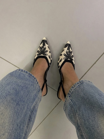 Černé elegantní letní lodičky na podpatku FLEXITA (Veľkosť 36)