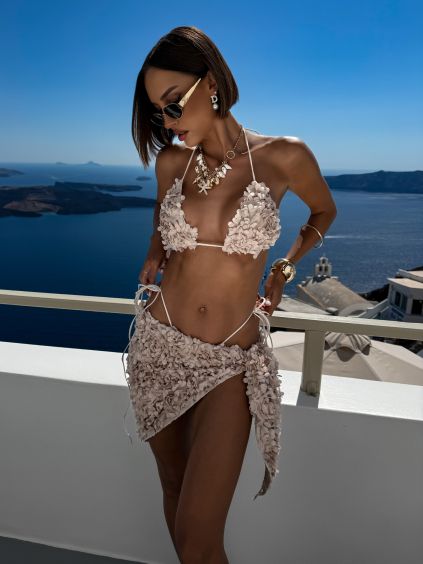 Béžové dvojdílné plavky bikiny VANELLE se sukní (Veľkosť ONESIZE)