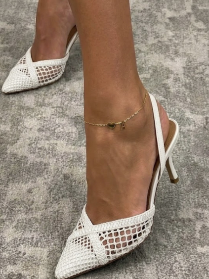 Bílé síťované letní elegantní lodičky STRIDENO (Veľkosť 36)