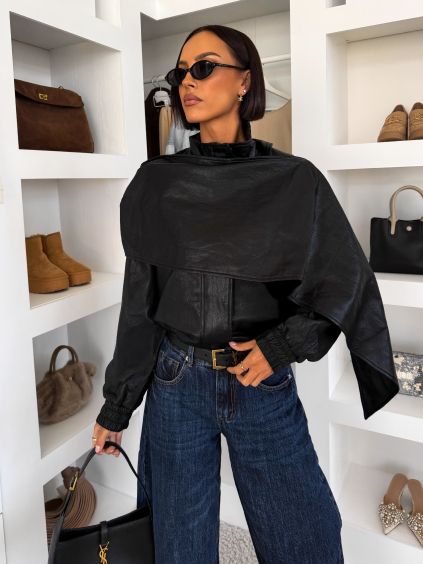 153731 6 cerna oversized kozenkova bunda barmela