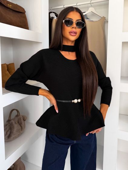 153770 3 cerny elegantni svetrik talmesa s paskem