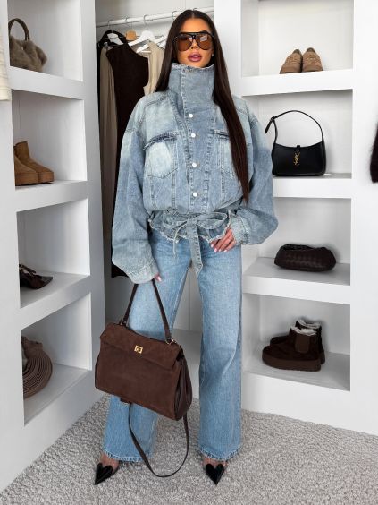 154343 2 modra dzinova oversize bunda puffya