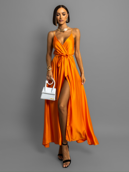 30687 9 oranzove elegantni dlouhe saty fairytale