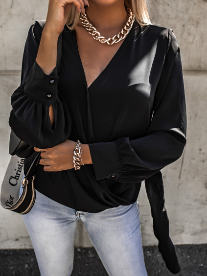 Čierna blúzka CAMADA s viazaním