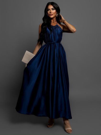 83514 4 tmave modre dlouhe leskle elegantni saty mades