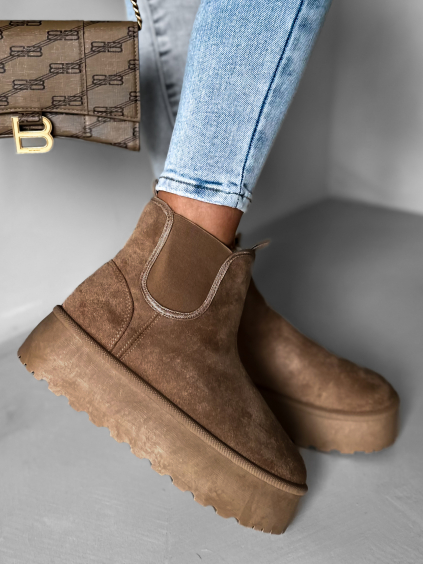 Hnedé topánky CASTOR s platformou