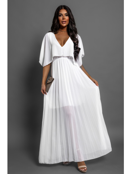 85824 bile elegantni saty parfomelle s vysrihem do v