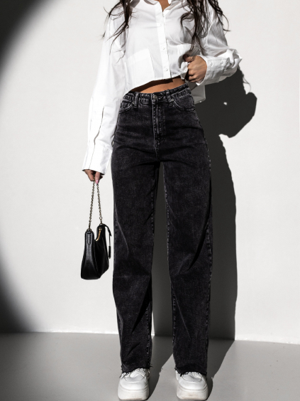 Čierne široké wide leg džínsy TOKAT