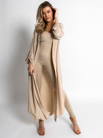 93643 1 bezove basic dlouhe kosilove saty kosile nessy