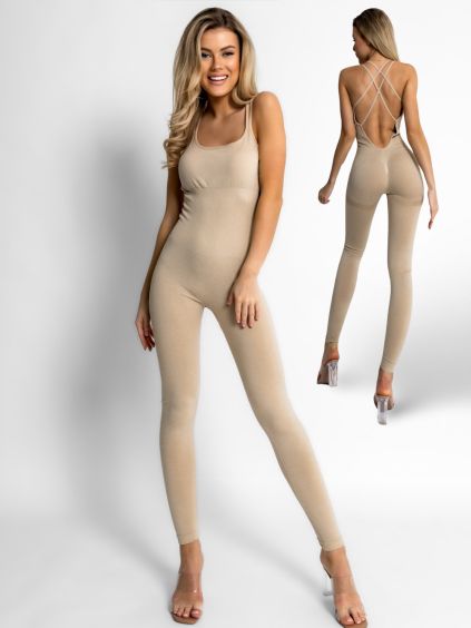 93646 bezovy basic dlouhy overal goelines