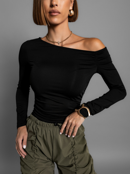 Čierne tričko KATIN s dlhým rukávom