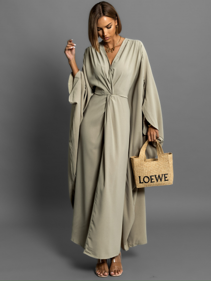 Zelené oversize dlhé voľné šaty RUFINUS