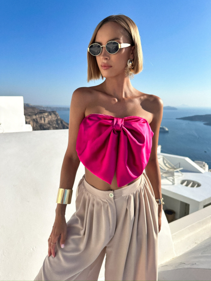 Ružový top LEODEGAR s mašľou