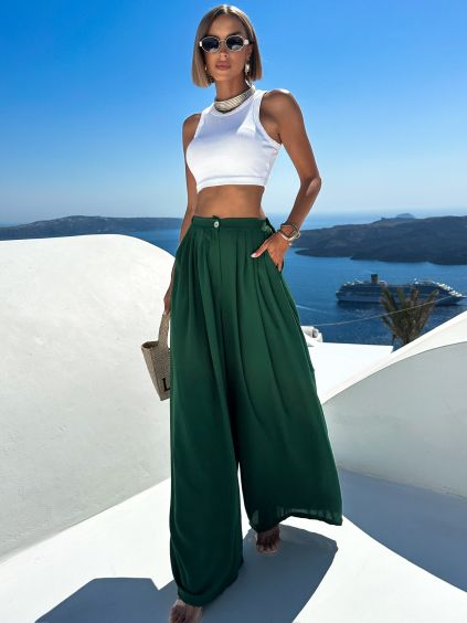106473 1 smaragdove siroke extra wide leg kalhoty vatika