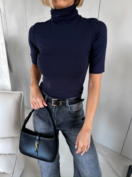 Tmavomodré tričko NEFALI s rolákom