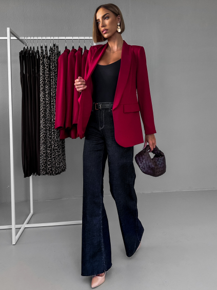 Červené elegantní basic sako EDITHA (Veľkosť ONESIZE)