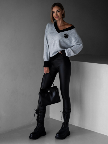 Šedý elegantný svetrík EMERENCE