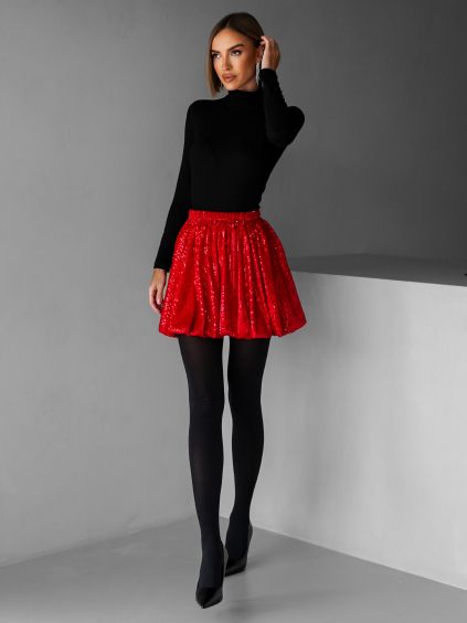 115461 2 cervena flitrovana balonova sukne ninoslav