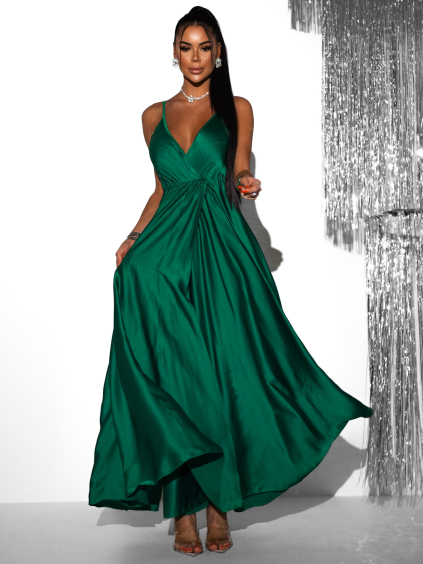 118077 1 zelene dlouhe satenove saty perfectly s vystrihem