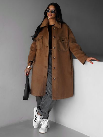 118248 1 hnedy kosilovy kabatek noelle s knofliky
