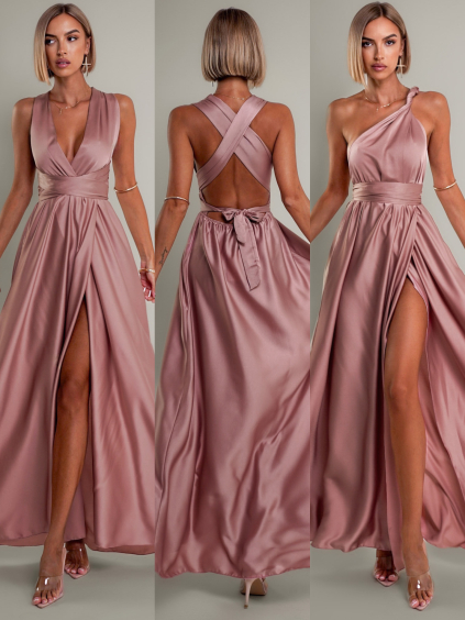 118428 13 staroruzove leskle saty valerdi s variabilnim vazanim a rozparkem