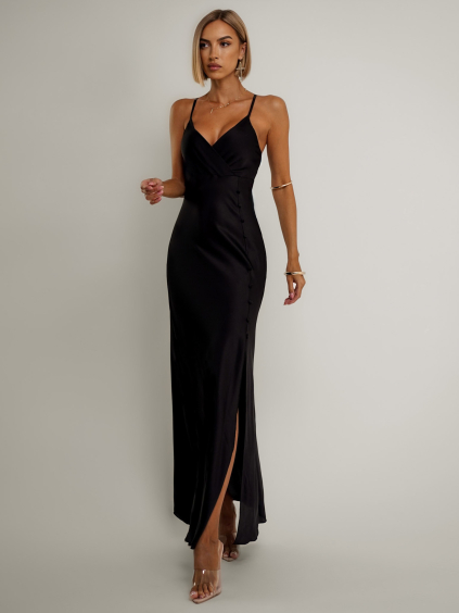118596 cerne dlouhe satenove saty roses s rozparkem